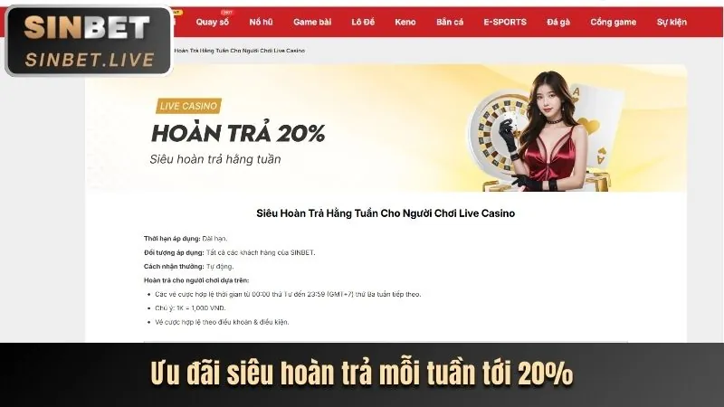 Hoàn trả hàng tuần không giới hạn tại nhà cái e88